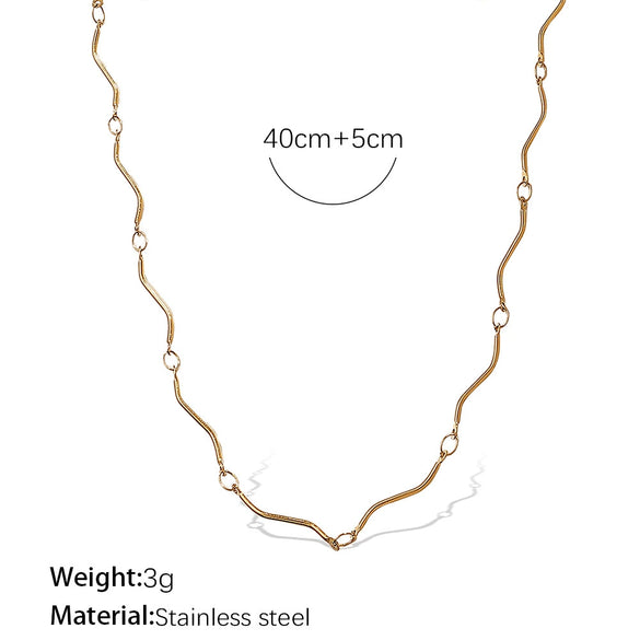Necklace 316L Stainless Steel 18K Gold Plated Electroplated Simple Allmatch Fashion Accessory For Women And Men