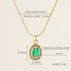 Necklace 316L Stainless Steel 18K Gold Plated Light Luxury Geometric Inlaid Zircon Sshaped Pendant For Women