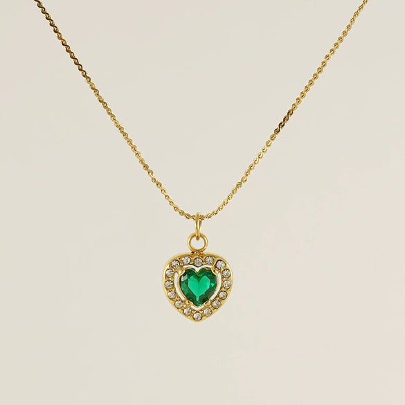 Necklace 316L Stainless Steel 18K Gold Plated Light Luxury Geometric Inlaid Zircon Sshaped Pendant For Women