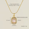 Necklace 316L Stainless Steel 18K Gold Plated Light Luxury Geometric Inlaid Zircon Sshaped Pendant For Women