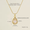 Necklace 316L Stainless Steel 18K Gold Plated Light Luxury Geometric Inlaid Zircon Sshaped Pendant For Women