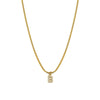 Necklace Titanium Steel Letter Pattern Diamond Pendant Snake Bone Chain French Retro Style