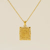 Necklace 316L Stainless Steel Letter Square Pattern Electroplating
