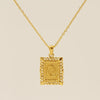 Necklace 316L Stainless Steel Letter Square Pattern Electroplating