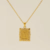 Necklace 316L Stainless Steel Letter Square Pattern Electroplating