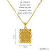 Necklace 316L Stainless Steel Letter Square Pattern Electroplating