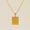 Necklace 316L Stainless Steel Letter Square Pattern Electroplating