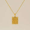 Necklace 316L Stainless Steel Letter Square Pattern Electroplating