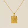 Necklace 316L Stainless Steel Letter Square Pattern Electroplating