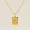 Necklace 316L Stainless Steel Letter Square Pattern Electroplating