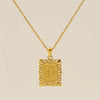 Necklace 316L Stainless Steel Letter Square Pattern Electroplating