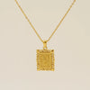 Necklace 316L Stainless Steel Letter Square Pattern Electroplating