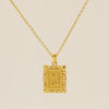 Necklace 316L Stainless Steel Letter Square Pattern Electroplating