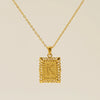 Necklace 316L Stainless Steel Letter Square Pattern Electroplating