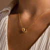 Necklace Titanium Steel Light Luxury Geometric Box Chain Asymmetric Stitching Electroplating