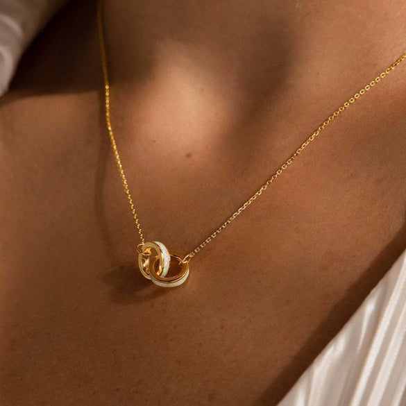 Necklace Titanium Steel Light Luxury Geometric Box Chain Asymmetric Stitching Electroplating