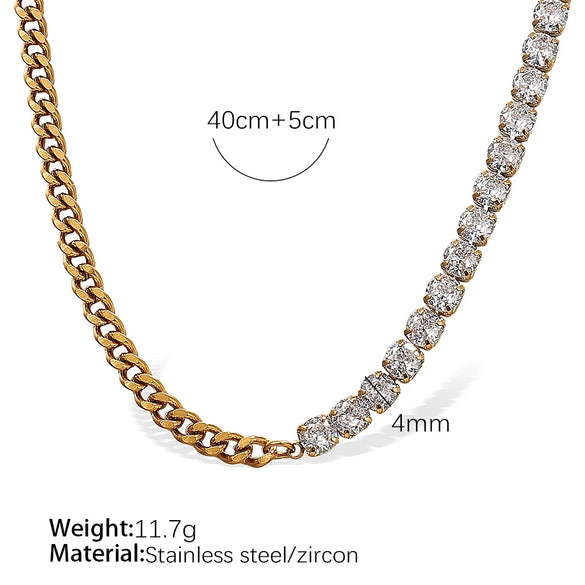 Necklace 316L Stainless Steel Light Luxury Geometric Electroplating For Women