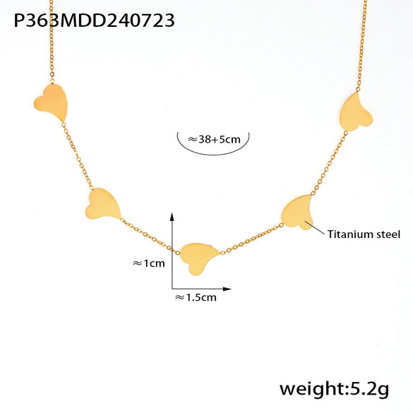 Necklace Titanium Steel Light Luxury Love Tassel Pendant Electroplated