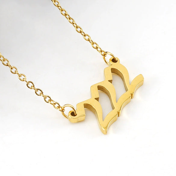 Necklace 316L Stainless Steel Lucky Number Pendant With Letters Numbers Text Design For Women