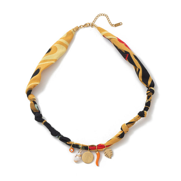 Necklace Titanium Steel Marine Life Colorful Flowers Shell Pendant Goldplated Electroplating