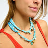 Necklace Titanium Steel Marine Life Colorful Flowers Shell Pendant Goldplated Electroplating