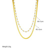 Necklace Titanium Steel Metal Beaded Chain Geometric Pattern Electroplating Irregular Doublelayer