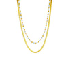 Necklace Titanium Steel Metal Beaded Chain Geometric Pattern Electroplating Irregular Doublelayer