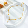 Necklace Titanium Steel Metal Chain Tassel Pearl Butterfly Pendant Electroplating Animal Style