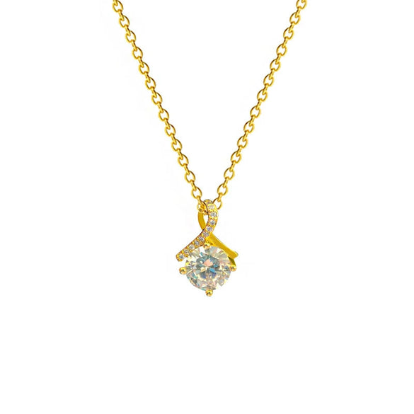 Necklace Titanium Steel Mixed Gem Inlay Geometric Cross Chain Women's With Precious Stones