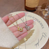 Necklace Titanium Steel Mixed Gem Inlay Geometric Lucky Bag Pendant Set With Pearls Women's Light Luxury Design