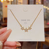 Necklace Titanium Steel Mixed Gem Inlay The Crown Pattern Mouse Head Women Jewelry