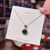 Necklace Titanium Steel Mixed Gemstone Geometric Style Set With Diamonds Women's