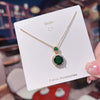 Necklace Titanium Steel Mixed Gemstone Geometric Style Set With Diamonds Women's