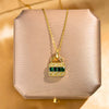 Necklace Titanium Steel Mixed Gemstone Inlay Geometric Pattern Diamond Treatment Cross Chain Women's