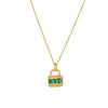 Necklace Titanium Steel Mixed Gemstone Inlay Geometric Pattern Diamond Treatment Cross Chain Women's
