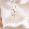 Necklace Titanium Steel Mixed Gemstone Setting Electroplating Simple Design O Word Chain