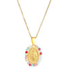 Necklace Titanium Steel Natural Turquoise Oval Virgin Pattern Electroplated Cross Chain