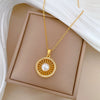 Necklace Titanium Steel Pearl Hollow Bird's Nest Geometric Style Copper Pendant