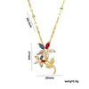Necklace Titanium Steel Retro Flower Inlaid Zircon Electroplating Water Wave Chain For Women