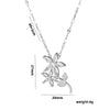 Necklace Titanium Steel Retro Flower Inlaid Zircon Electroplating Water Wave Chain For Women