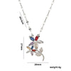Necklace Titanium Steel Retro Flower Inlaid Zircon Electroplating Water Wave Chain For Women