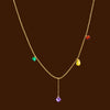 Necklace Titanium Steel Rhinestone Geometric Pattern Bead Chain Electroplating For Women