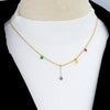 Necklace Titanium Steel Rhinestone Geometric Pattern Bead Chain Electroplating For Women