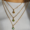 Necklace Titanium Steel Round Geometric Artificial Crystal December Birthday Stone For Women Furnace Vacuum Plating
