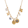 Necklace Titanium Steel Shell Starfish Butterfly Turtle Chili Elephant Pearl Electroplating Multipendant