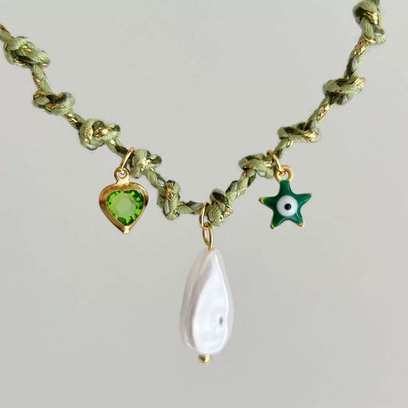 Necklace Titanium Steel Shell Starfish Butterfly Turtle Chili Elephant Pearl Electroplating Multipendant