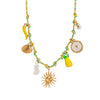 Necklace Titanium Steel Shell Starfish Butterfly Turtle Chili Elephant Pearl Electroplating Multipendant