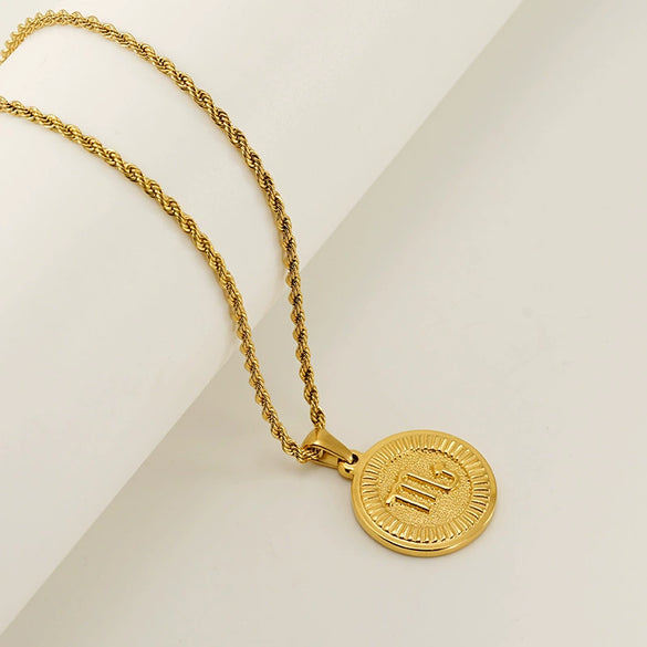 Necklace Titanium Steel Stainless Steel Constellation Electroplated 18K Gold Fashion Trend Unisex