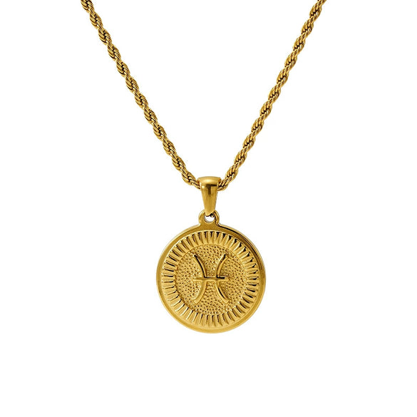 Necklace Titanium Steel Stainless Steel Constellation Electroplated 18K Gold Fashion Trend Unisex
