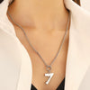 Necklace Titanium Steel Stainless Steel Electroplating Letters Numbers Text Hip Hop Trendy Unisex